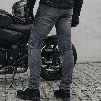 Vīriešu motocikla džinsi Rusty stilā