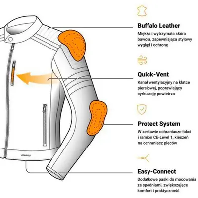 Ozone COLT ādas moto jaka