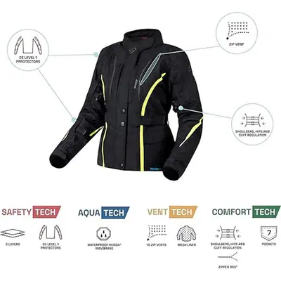 Sieviešu motociklistu jaka Ozone Sahara Lady Textile